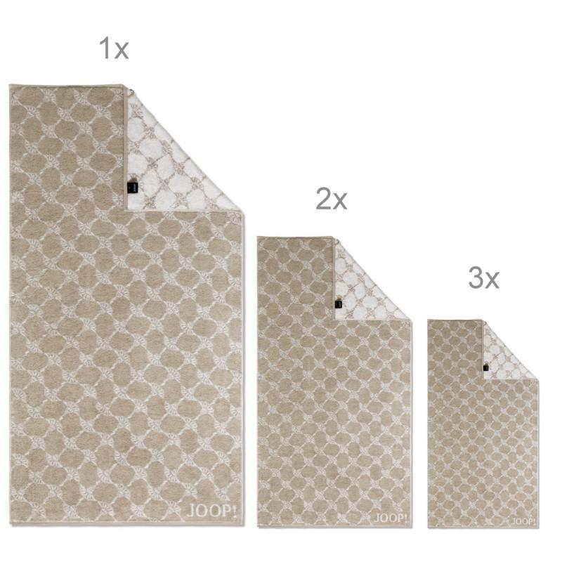 JOOP! 1611 Handtuchset: 2 x Handtuch 1 x Duschtuch 3 x Gästetuch | 30 sand