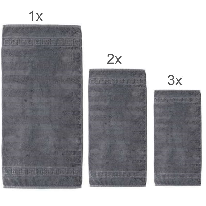 Cawö 1001 Handtuchset Set: 1x Duschtuch 2x Handtuch 3x Gästetuch  Farbe 774 anthrazit