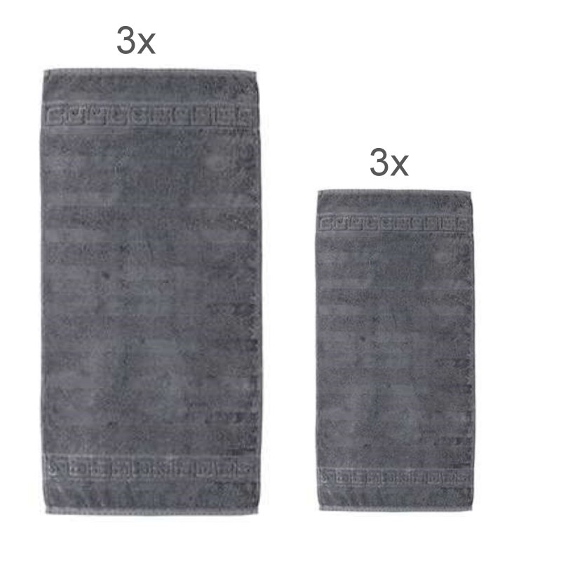 Cawö 1001 Handtuchset: 3x Handtuch 3x Gästetuch Farbe 774 anthrazit